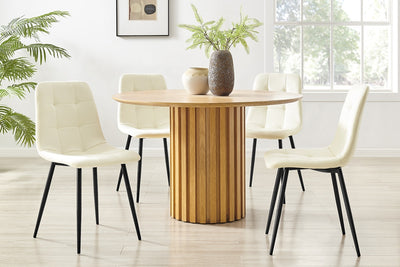 Shangri-La Set of 4 Dover Dining Chairs - Cream Velvet