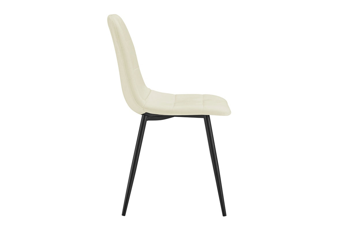 Shangri-La Set of 4 Dover Dining Chairs (Cream, Velvet)