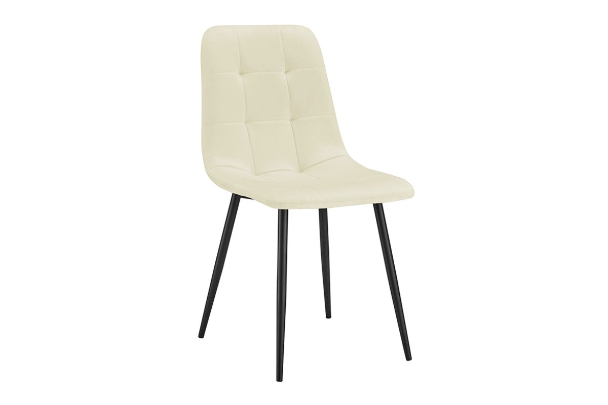 Shangri-La Set of 4 Dover Dining Chairs (Cream, Velvet)