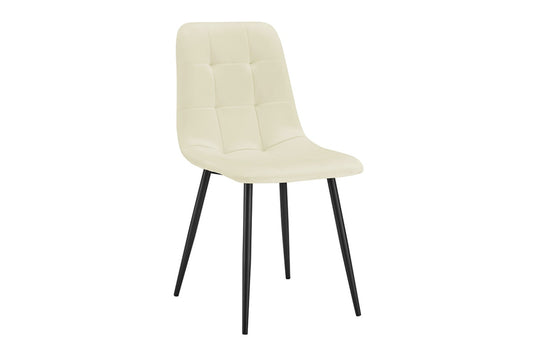 Shangri-La Set of 4 Dover Dining Chairs (Cream, Velvet) - Auzzistore