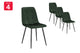 Shangri-La Set of 4 Dover Dining Chairs (Green, Velvet)