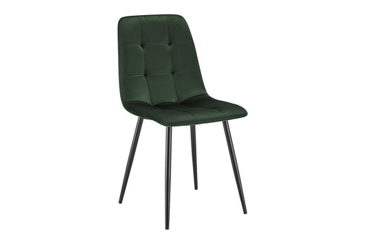 Shangri-La Set of 4 Dover Dining Chairs (Green, Velvet)