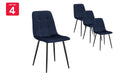 Shangri-La Set of 4 Dover Dining Chairs - Navy Velvet