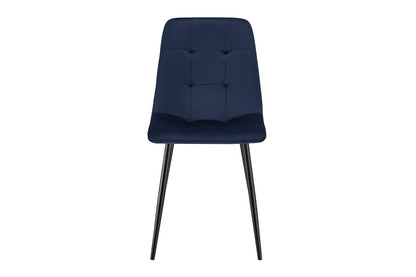 Shangri-La Set of 4 Dover Dining Chairs (Navy, Velvet)