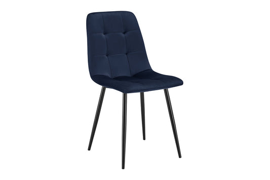 Shangri-La Set of 4 Dover Dining Chairs (Navy, Velvet) - Auzzistore
