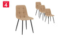 Shangri-La Set of 4 Dover Dining Chairs - Tan PU Leather
