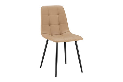 Shangri-La Set of 4 Dover Dining Chairs - Tan PU Leather