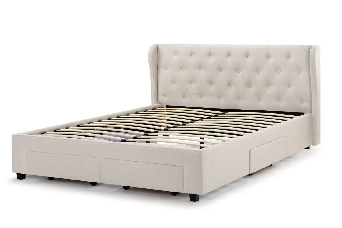 Shangri-La Marseille Storage Bed Frame (Queen Beige)
