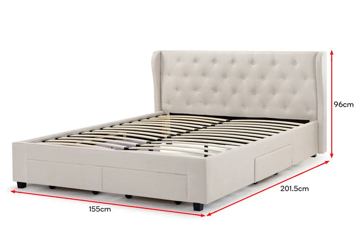 Shangri-La Marseille Storage Bed Frame (Queen Beige)