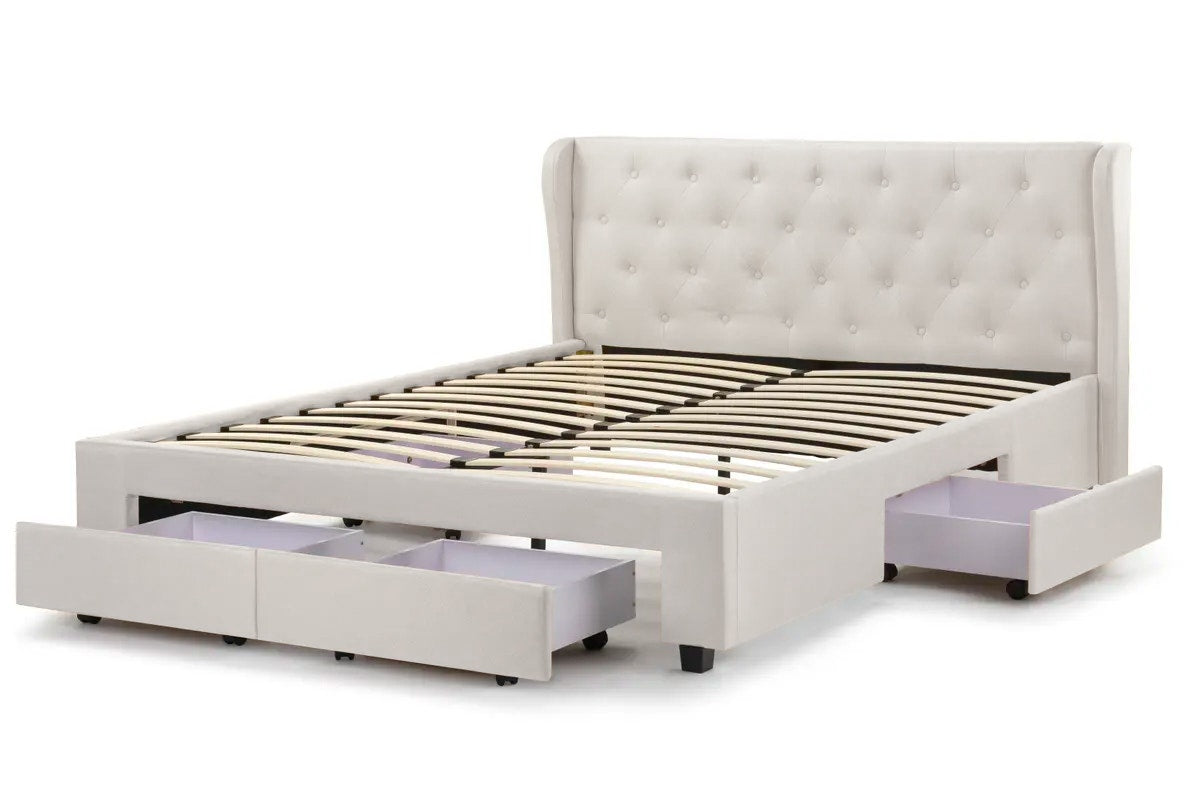 Shangri-La Marseille Storage Bed Frame (Double Beige)