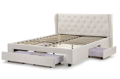 Shangri-La Marseille Storage Bed Frame (Double Beige)