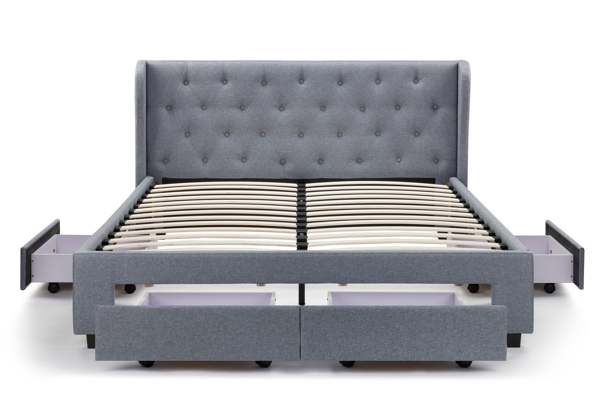 Shangri-La Marseille Storage Bed Frame (King Light Grey)