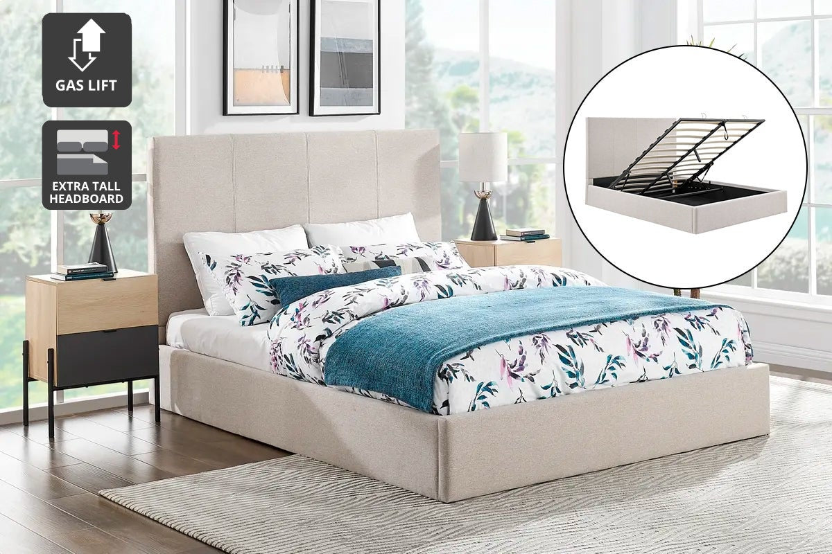 Shangri-La Antalya Gas Lift Bed Frame - (Queen Beige)