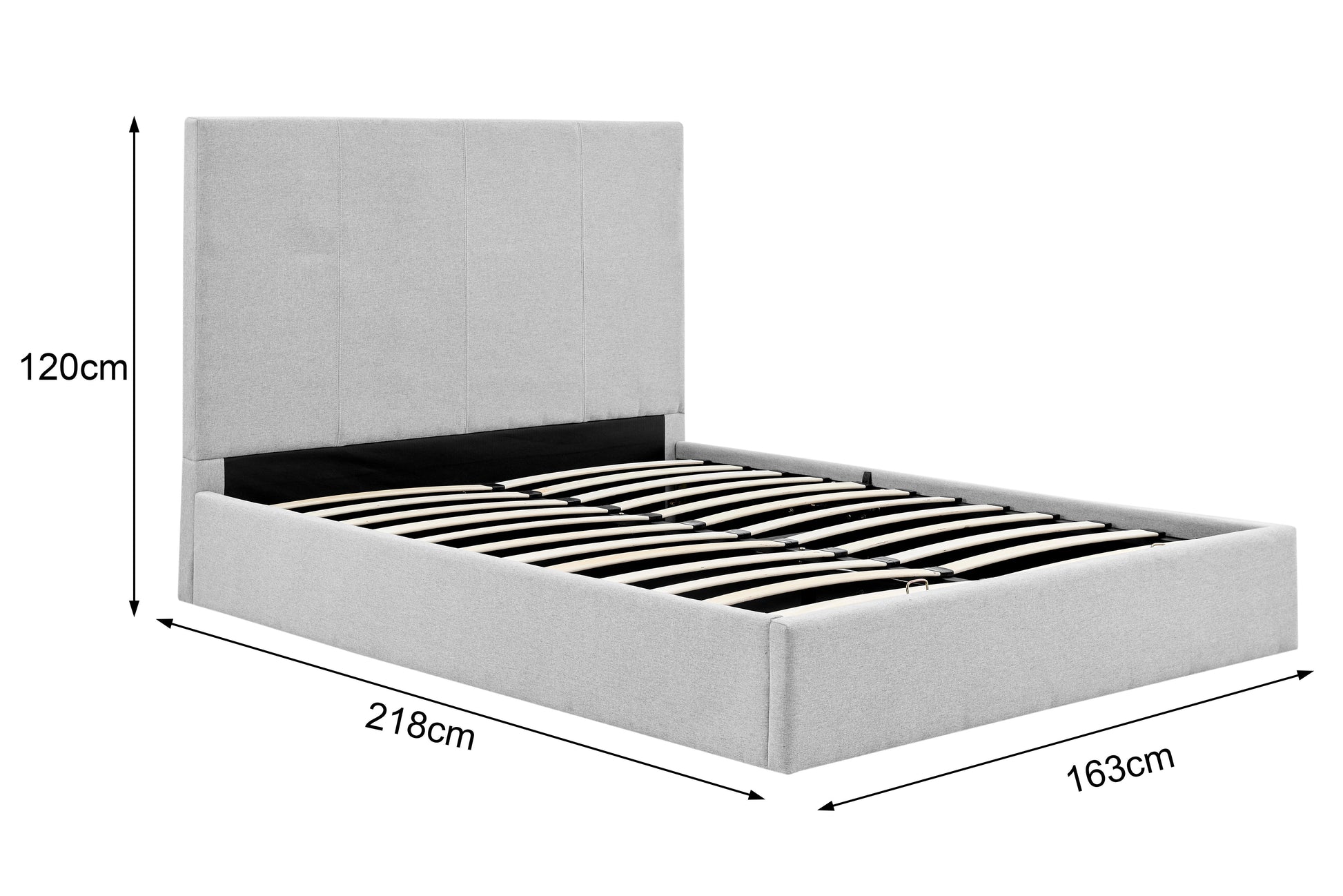 Shangri-La Antalya Gas Lift Bed Frame (Light Grey, Queen)