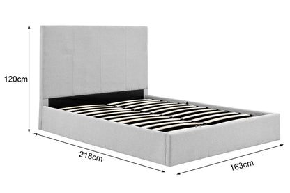 Shangri-La Antalya Gas Lift Bed Frame (Light Grey, Queen)