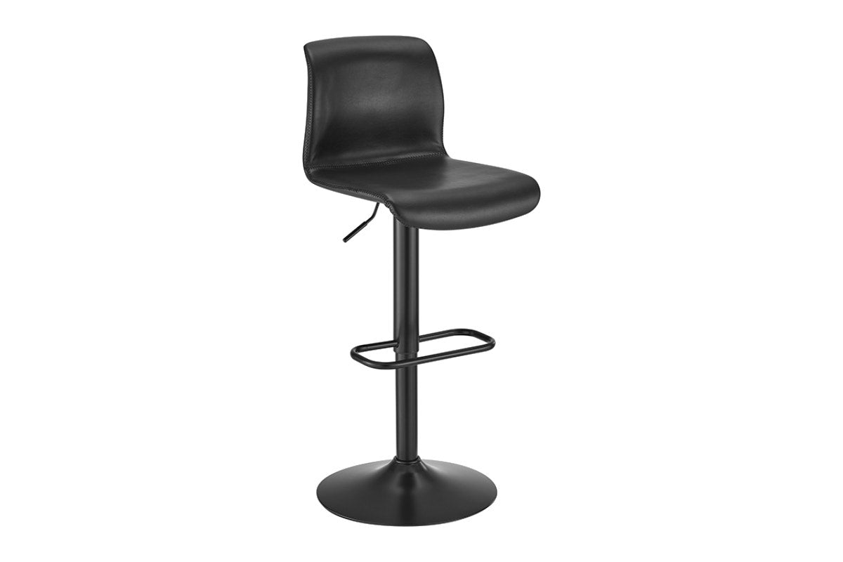 Shangri-La Set of 2 Jackson Height Adjustable Stools (Black/Black PU)