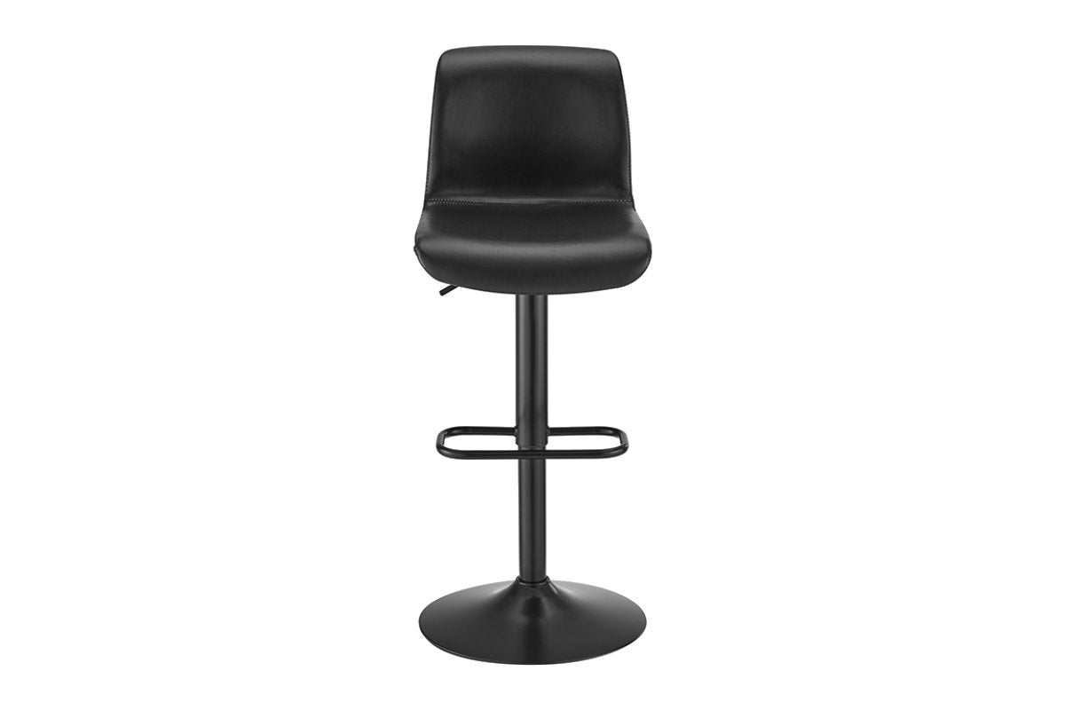 Shangri-La Set of 2 Jackson Height Adjustable Stools (Black/Black PU)