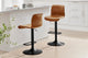 Shangri-La Set of 2 Jackson Height Adjustable Stools (Black/Tan PU)
