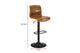 Shangri-La Set of 2 Jackson Height Adjustable Stools (Black/Tan PU)