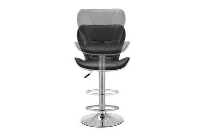 Set of 2 Shangri-La Leana Faux Leather Adjustable Bar Stools (Black)
