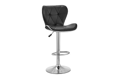Set of 2 Shangri-La Leana Faux Leather Adjustable Bar Stools (Black)
