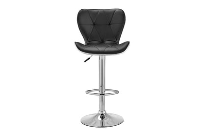 Set of 2 Shangri-La Leana Faux Leather Adjustable Bar Stools (Black)
