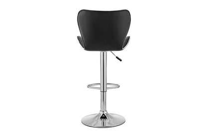 Set of 2 Shangri-La Leana Faux Leather Adjustable Bar Stools (Black)