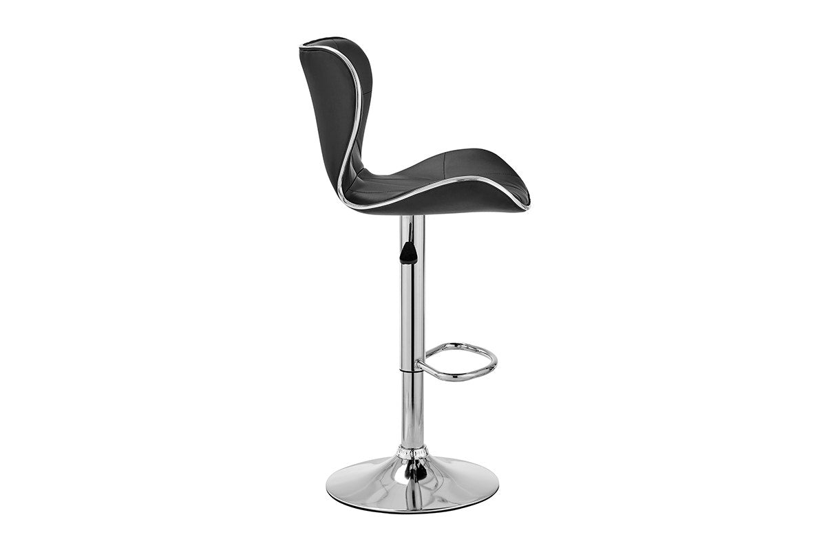 Set of 2 Shangri-La Leana Faux Leather Adjustable Bar Stools (Black)