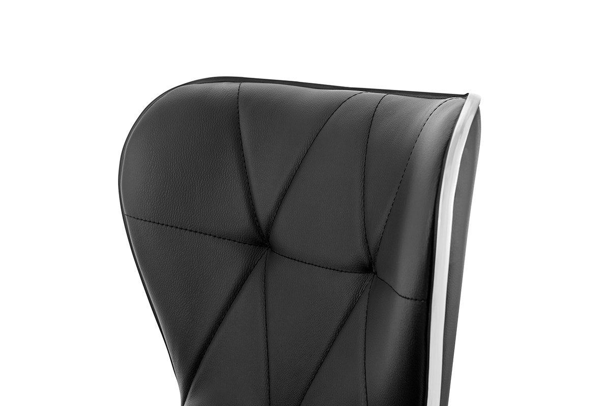 Set of 2 Shangri-La Leana Faux Leather Adjustable Bar Stools (Black)