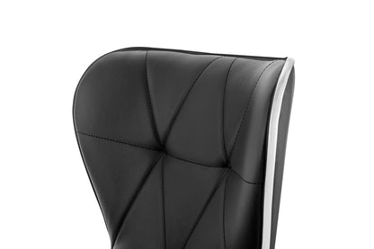 Set of 2 Shangri-La Leana Faux Leather Adjustable Bar Stools (Black)