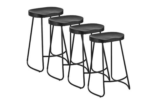 Shangri-La Set of 4 Lewis Counter Stools (Black)