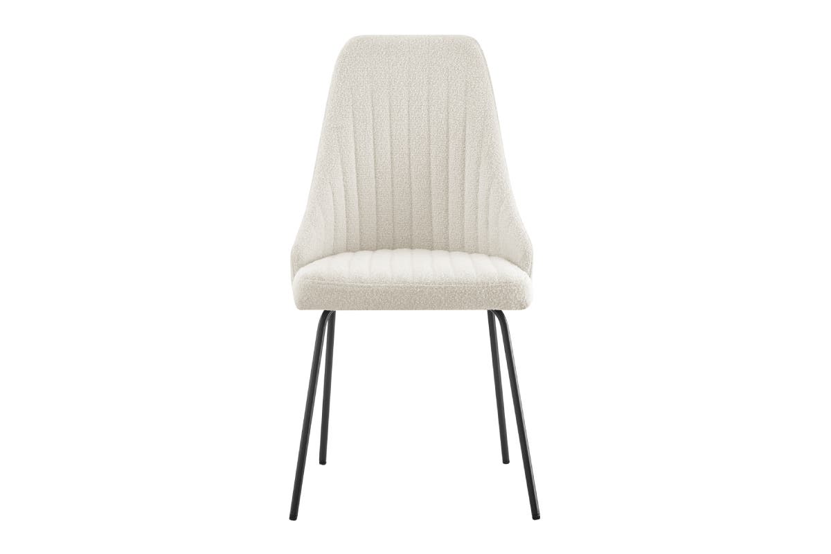 Shangri-La Set of 2 Lucca Boucle Dining Chairs (Boucle Beige)
