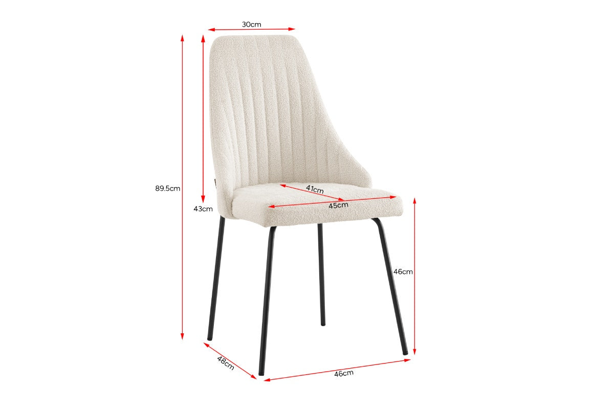 Set of 2 Shangri-La Lucca Boucle Dining Chairs (Boucle Beige)