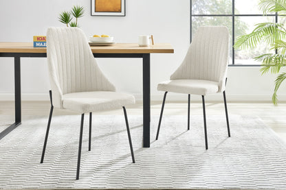 Set of 2 Shangri-La Lucca Boucle Dining Chairs (Boucle Beige)