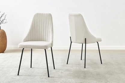 Set of 2 Shangri-La Lucca Boucle Dining Chairs (Boucle Beige)