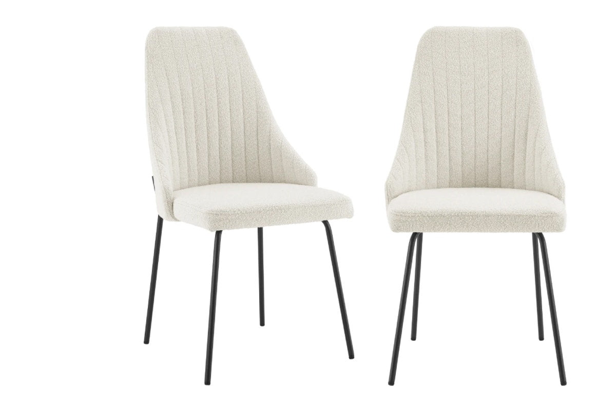 Set of 2 Shangri-La Lucca Boucle Dining Chairs (Boucle Beige)