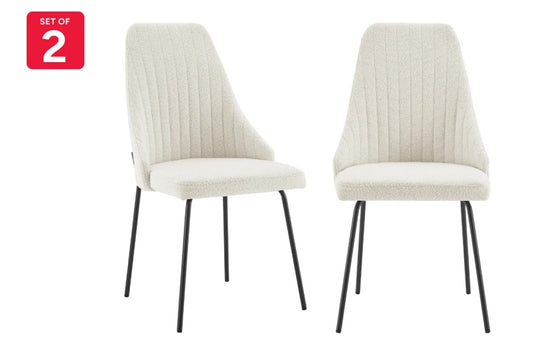 Set of 2 Shangri-La Lucca Boucle Dining Chairs (Boucle Beige)