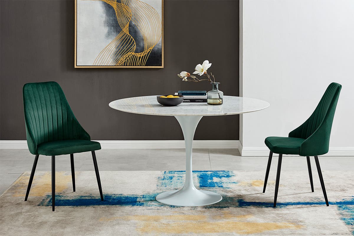 Shangri-La Set of 2 Lucca Dining Chairs (Forest Green)