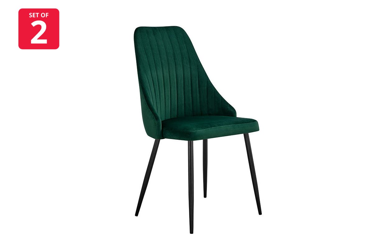 Shangri-La Set of 2 Lucca Dining Chairs (Forest Green)