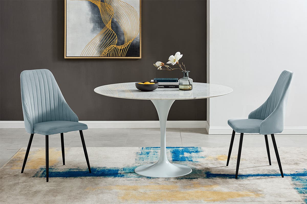 Shangri-La Set of 2 Lucca Dining Chairs (Light Grey)