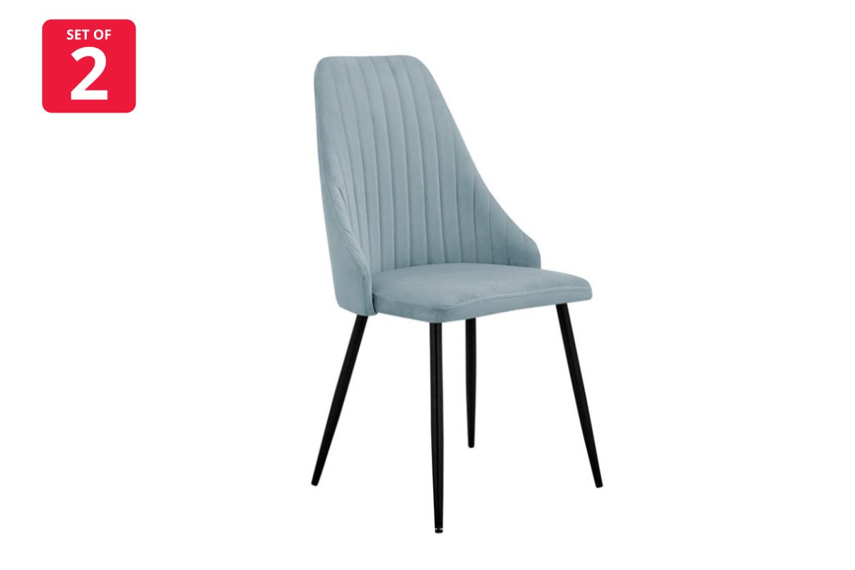 Shangri-La Set of 2 Lucca Dining Chairs (Light Grey)