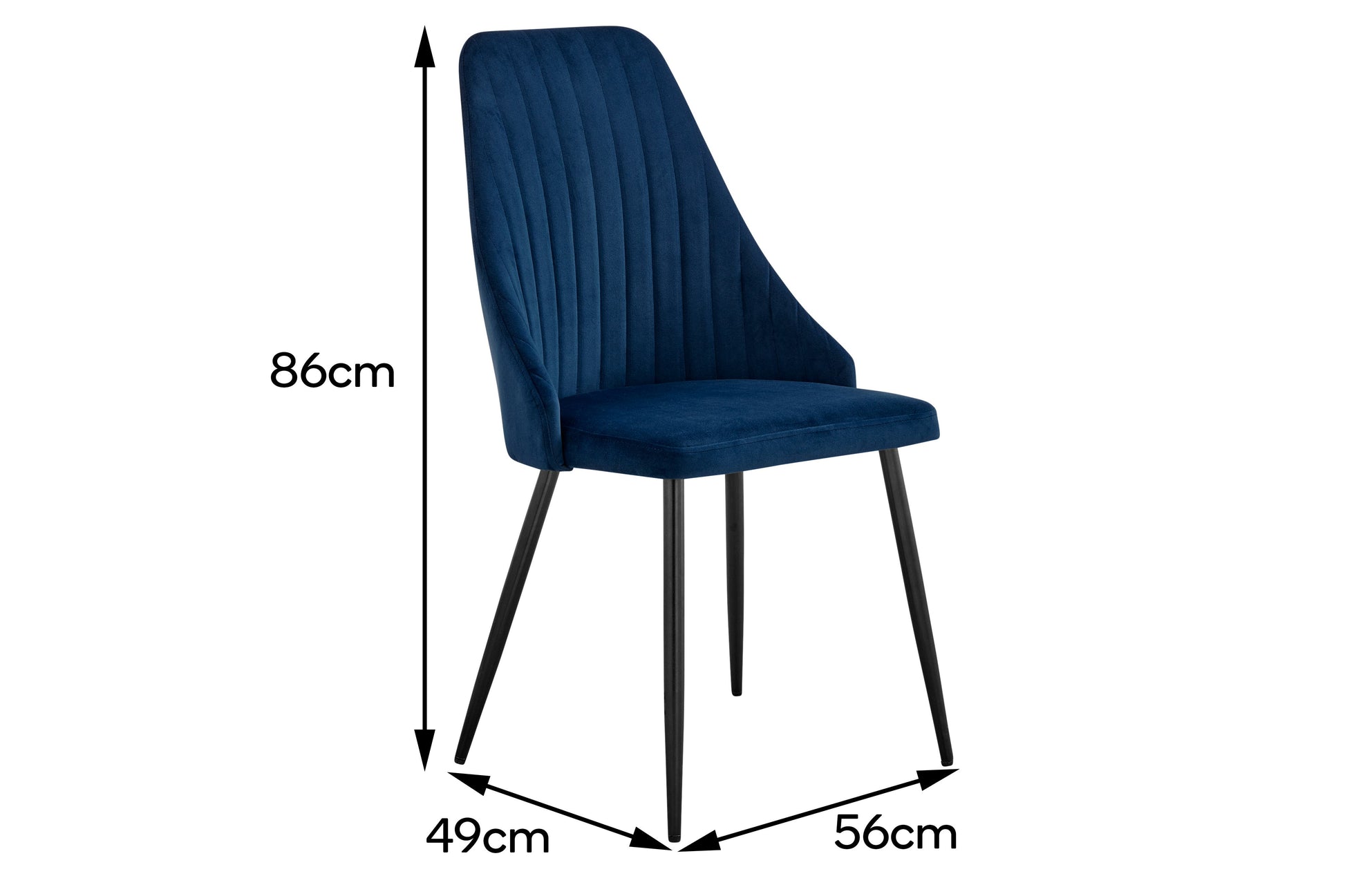 Shangri-La Set of 2 Lucca Dining Chairs (Navy)