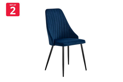 Shangri-La Set of 2 Lucca Dining Chairs (Navy)