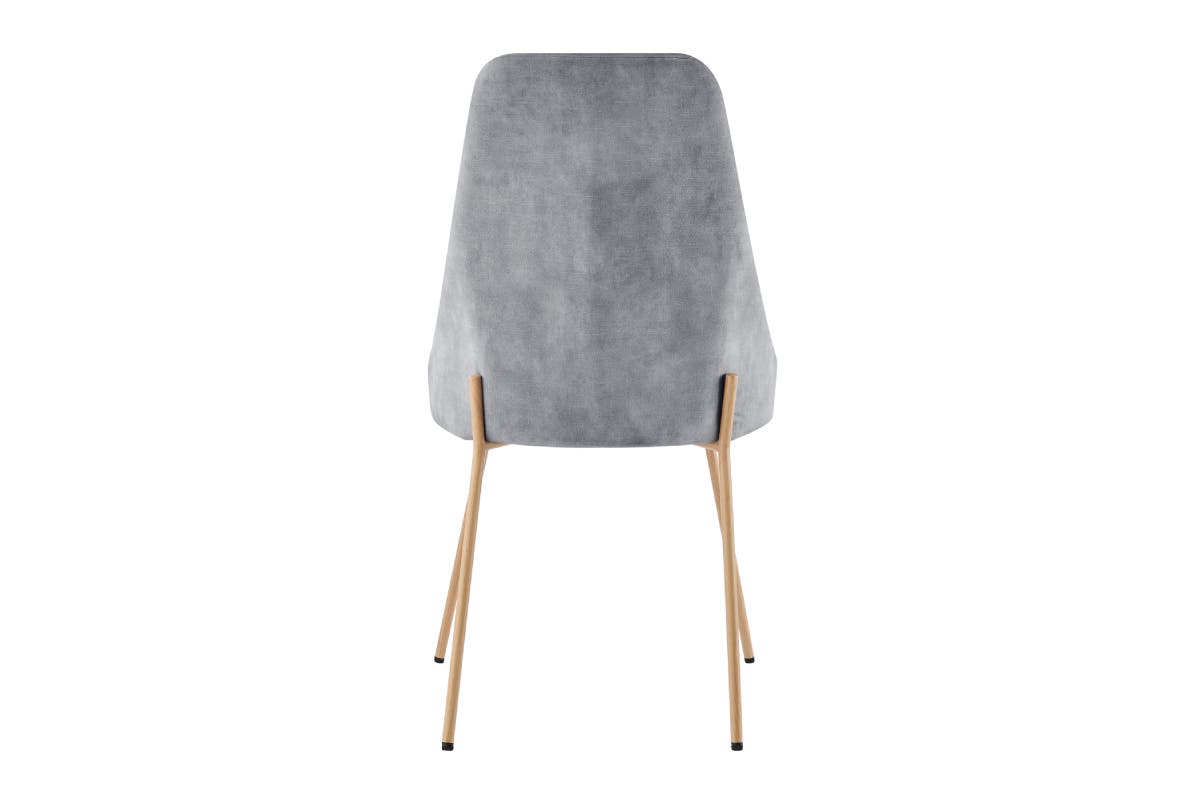 Shangri-La Set of 2 Lucca Velvet Dining Chairs (Dove Grey)