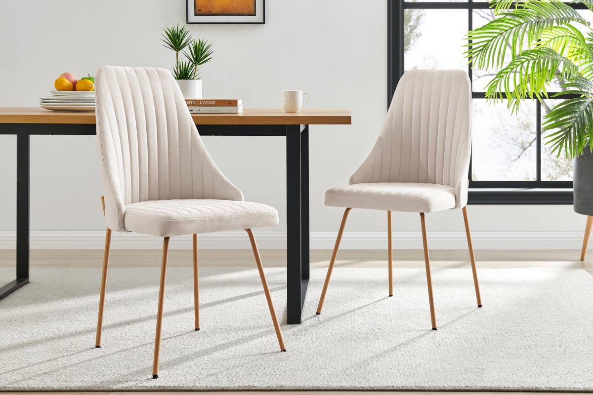 Shangri-La Set of 2 Lucca Dining Chairs (Natural)