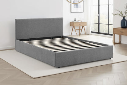 Shangri-La Lyon Gas Lift Storage Bed Frame (Grey, Queen)