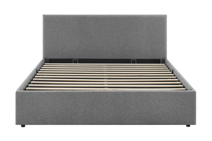 Shangri-La Lyon Gas Lift Storage Bed Frame (Grey, Queen)