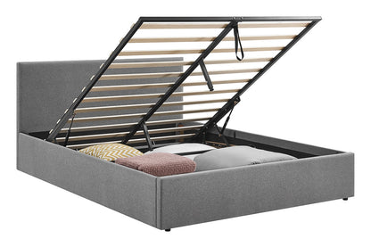 Shangri-La Lyon Gas Lift Storage Bed Frame (Grey, Queen)
