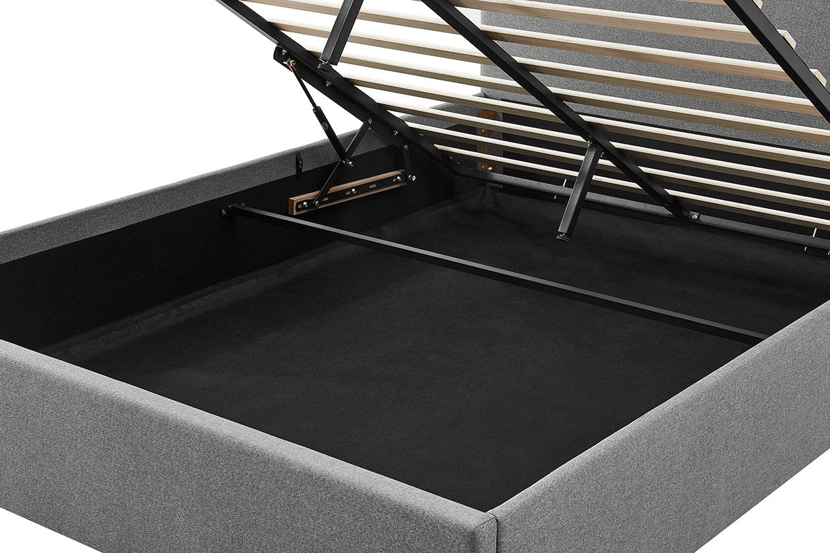 Shangri-La Lyon Gas Lift Storage Bed Frame (Grey, Queen)