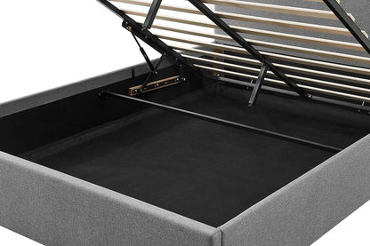 Shangri-La Lyon Gas Lift Storage Bed Frame (Grey, Queen)
